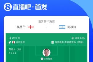 英格兰3处调整,阿根廷1处:罗杰斯 詹姆斯 斯彭斯 小西蒙尼先发