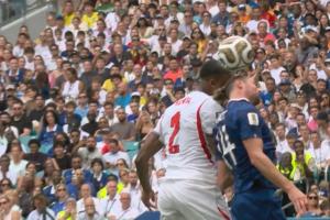 英格兰2-0领先法国!孔萨力压拉比奥头球破门,赖斯传射建功