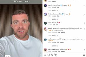 GOAT罗马诺INS粉丝数突破5000万大关,特意发视频致谢