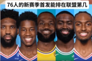 马健:76人首发实际战力在联盟坐二望一 只有雷霆能与之竞争