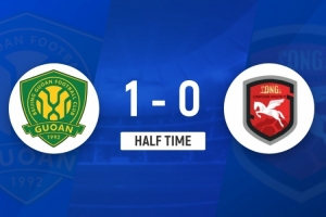 半场-北京国安1-0兰州陇原竞技 张稀哲助攻邓捷夫破门