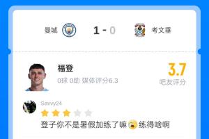 身价腰斩!26岁福登替补登场献离谱解围 无缘世界杯+自荐队长遭拒